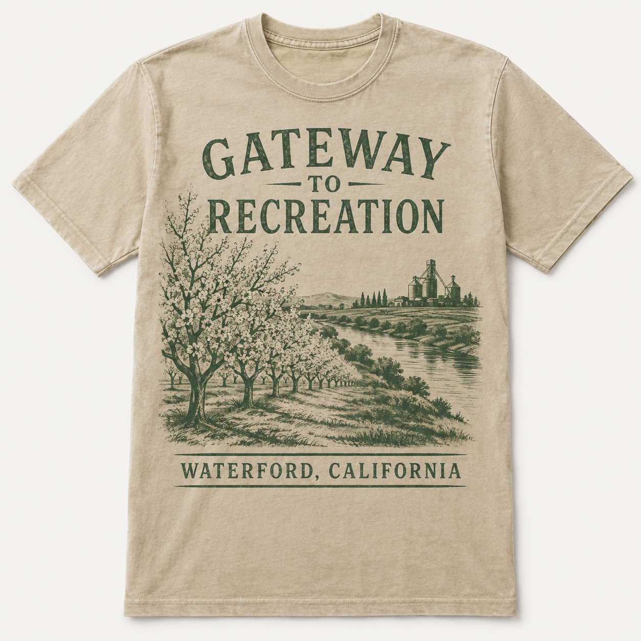 Sand-colored Gateway to Recreation Waterford T-shirt